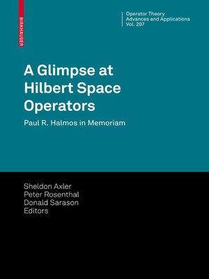cover image of A Glimpse at Hilbert Space Operators